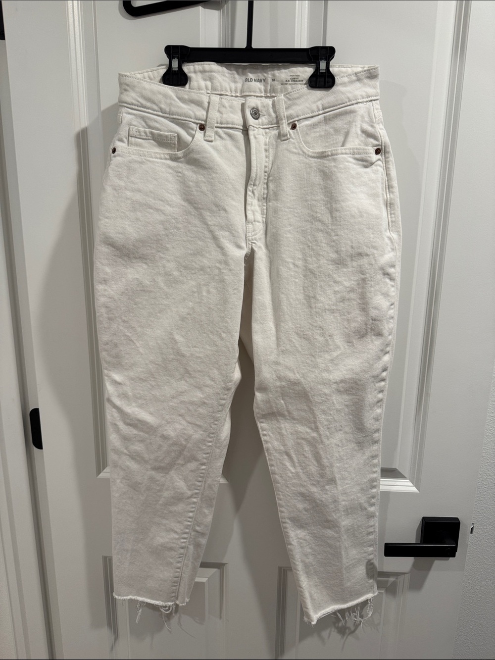Old Navy White High-Rise Jeans with Raw Hem